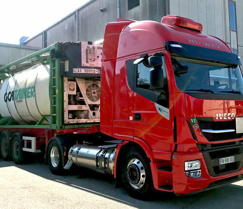 intermodal transport of orange juice with temperature control tank container for liquid bulk transport